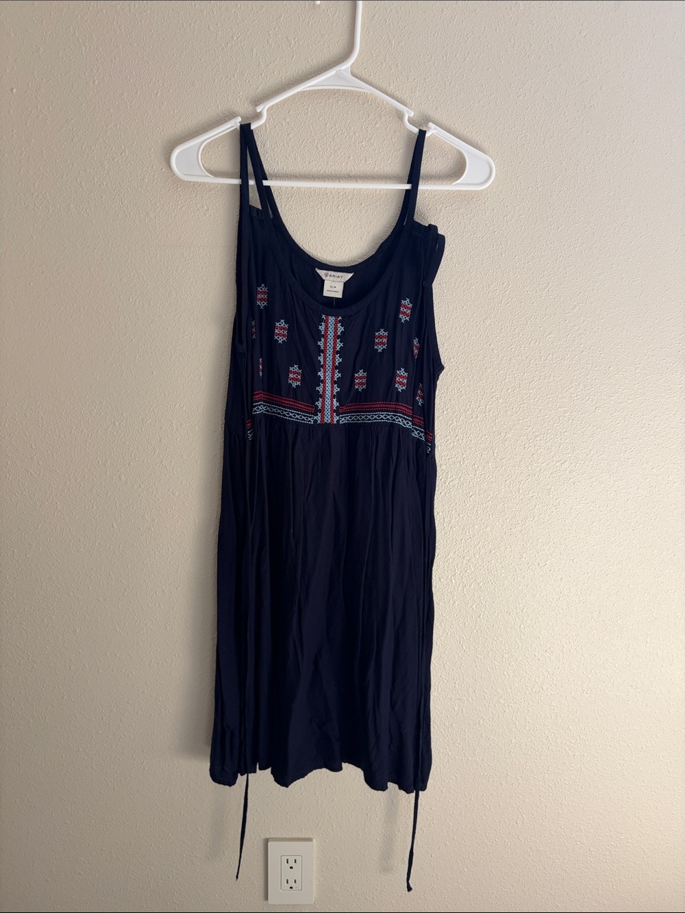 Ariat Navy Sleeveless Embroidered Mini Dress